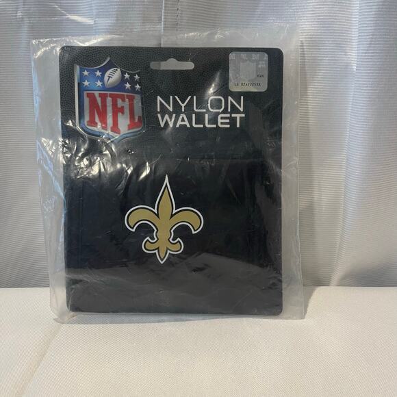 NFL New Orleans Saints Nylon Wallet Gold and Black - Picture 1 of 2